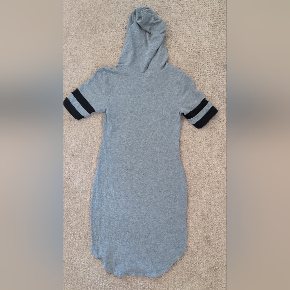 Bozzolo Hooded Short Sleeve Fitted T Shirt Drawstring Dress - Picture 7 of 8